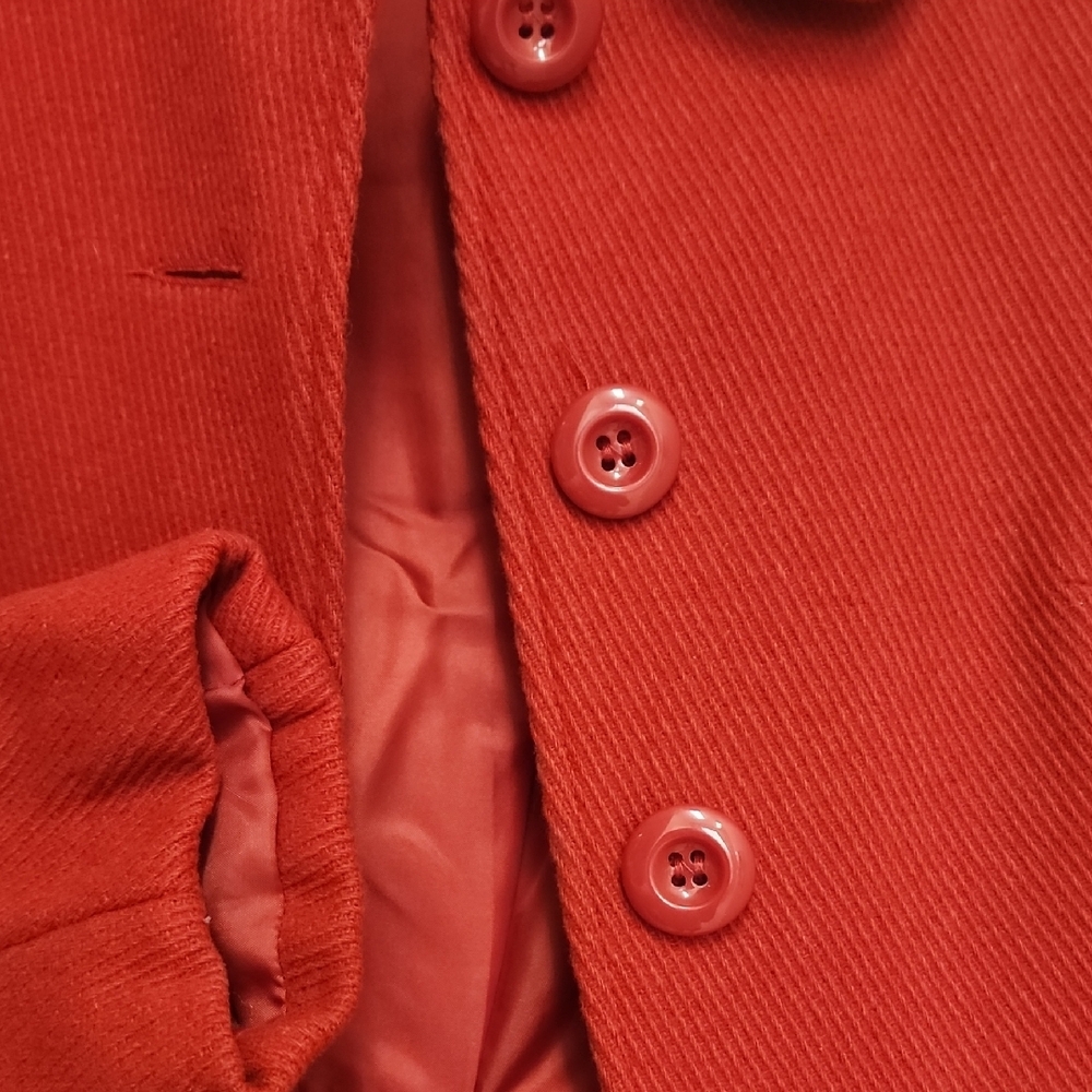 Elegant Red H&M Vintage Women's Wool Coat - Picture 6 of 12